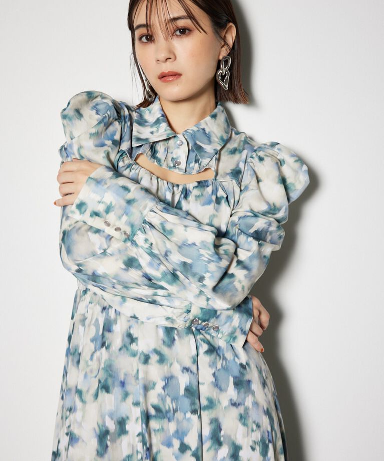 rienda「ウエストシャーリングシャツディテールワンピース」|ワンピース|