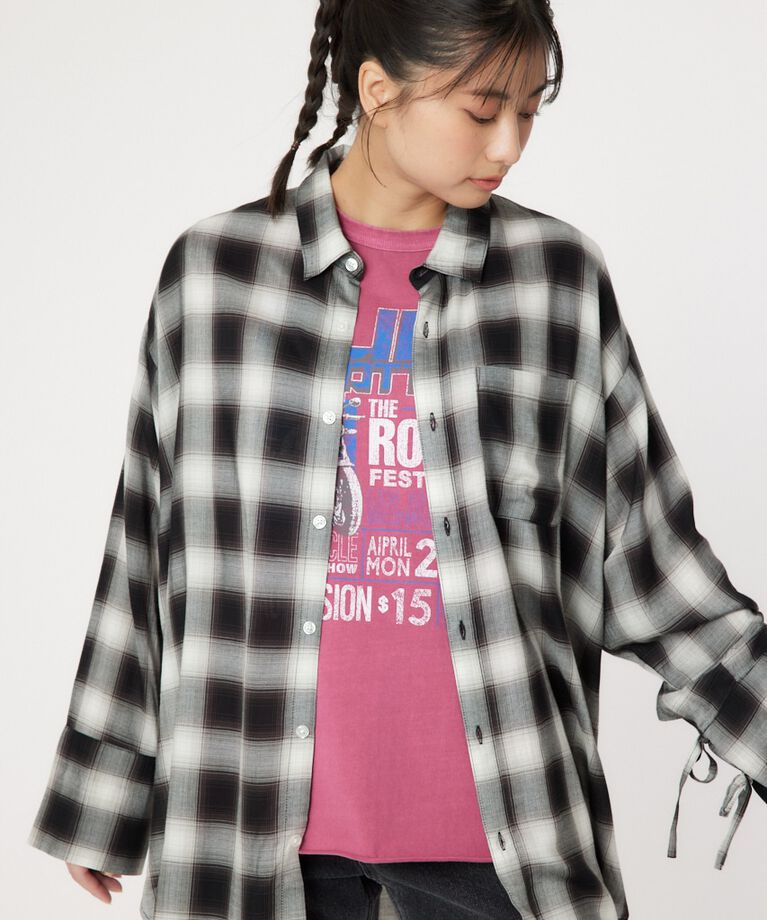 RODEO CROWNS「シアーオンブレチェックシャツ」|シャツ・ブラウス|柄BLK5
