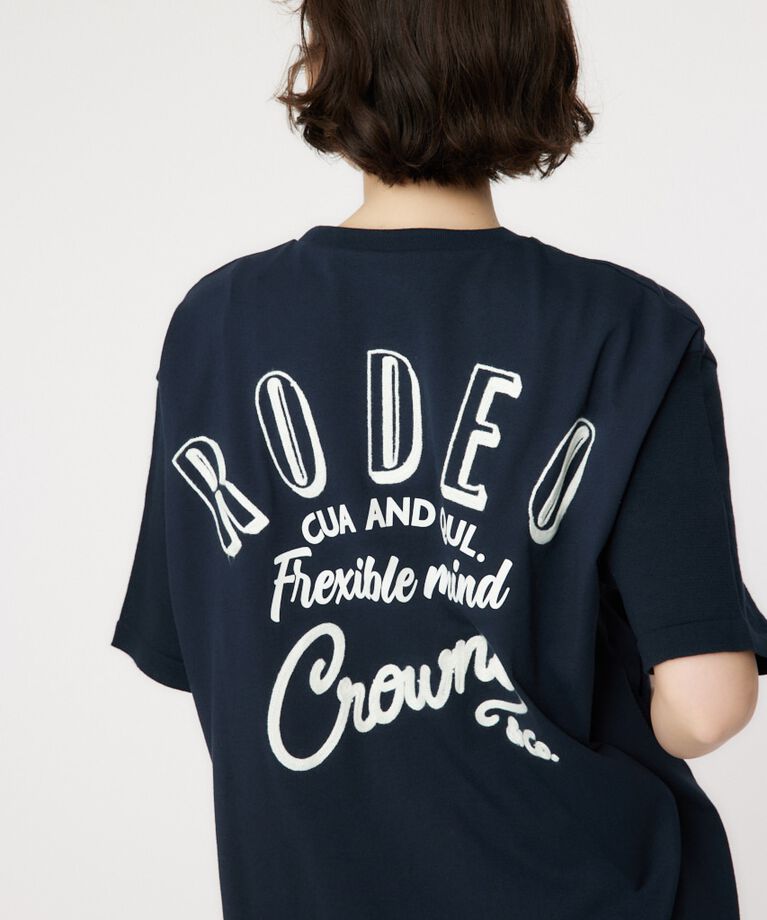 RODEO CROWNS「ドッキングロゴニットワンピース」|ワンピース|BLK
