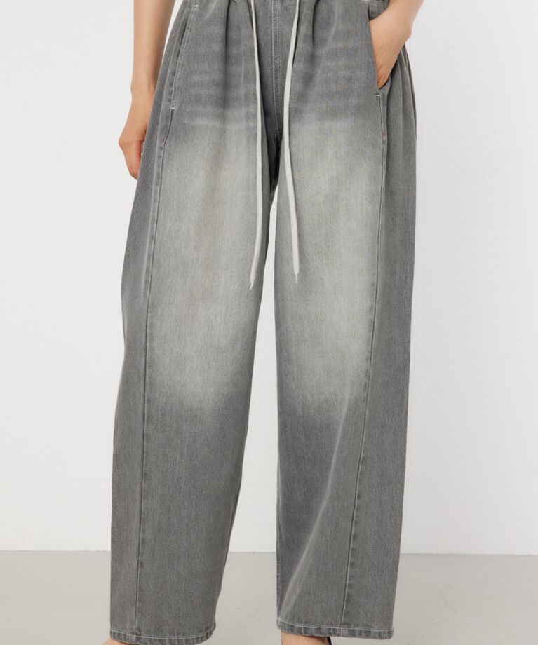 RODEO CROWNS「SQUEEZE DENIM WIDE PT」|デニム|BLK