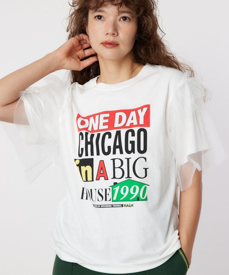 RODEO CROWNS「ONE DAY 袖チュールトップス」|Tシャツ・カットソー|