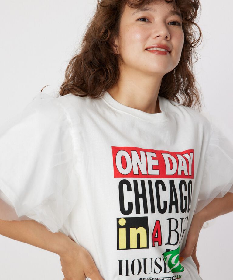RODEO CROWNS「ONE DAY 袖チュールトップス」|Tシャツ・カットソー|