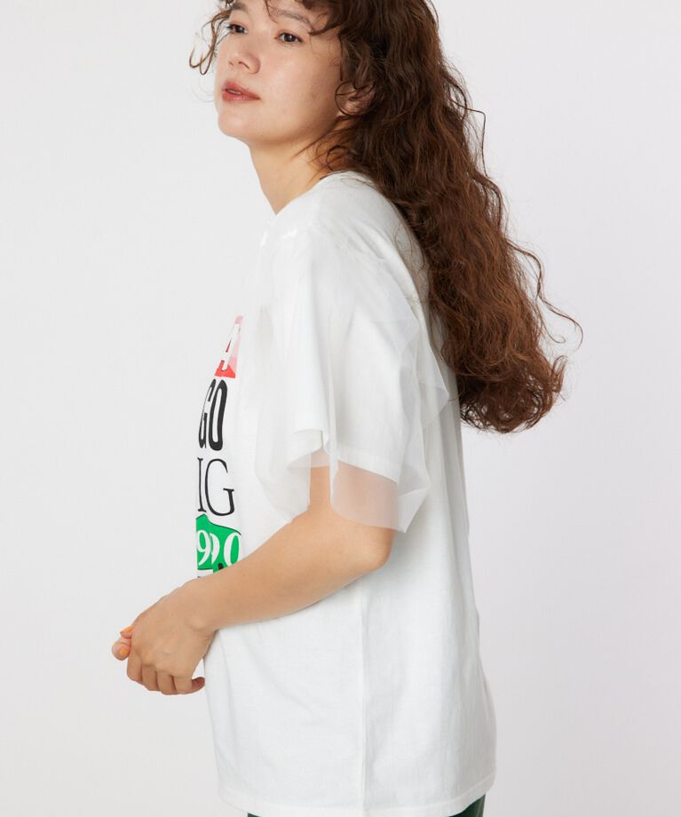 RODEO CROWNS「ONE DAY 袖チュールトップス」|Tシャツ・カットソー|