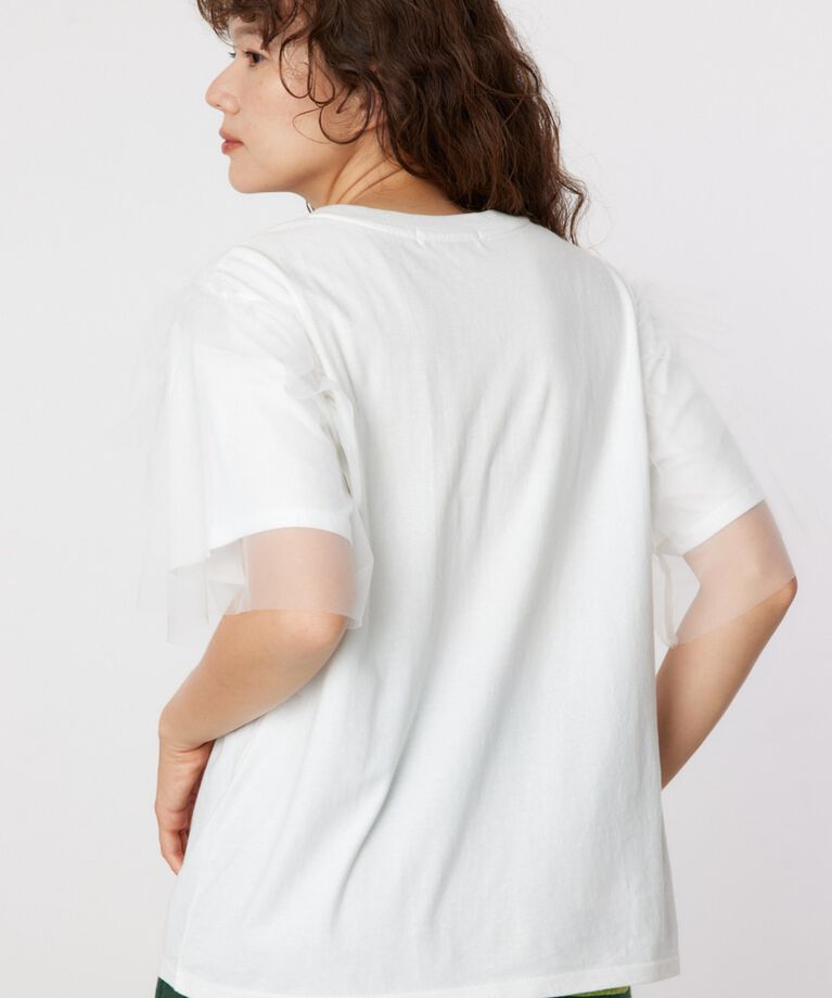 RODEO CROWNS「ONE DAY 袖チュールトップス」|Tシャツ・カットソー|