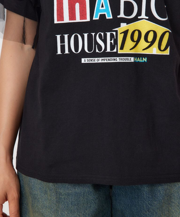 RODEO CROWNS「ONE DAY 袖チュールトップス」|Tシャツ・カットソー|