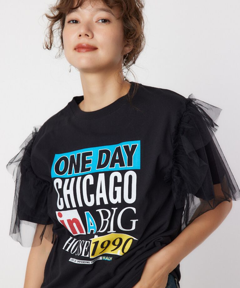 RODEO CROWNS「ONE DAY 袖チュールトップス」|Tシャツ・カットソー|