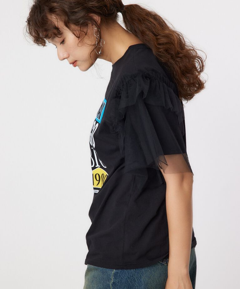 RODEO CROWNS「ONE DAY 袖チュールトップス」|Tシャツ・カットソー|