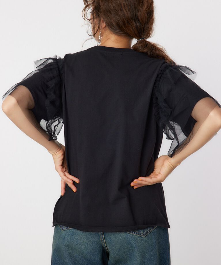 RODEO CROWNS「ONE DAY 袖チュールトップス」|Tシャツ・カットソー|