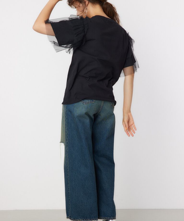 RODEO CROWNS「ONE DAY 袖チュールトップス」|Tシャツ・カットソー|