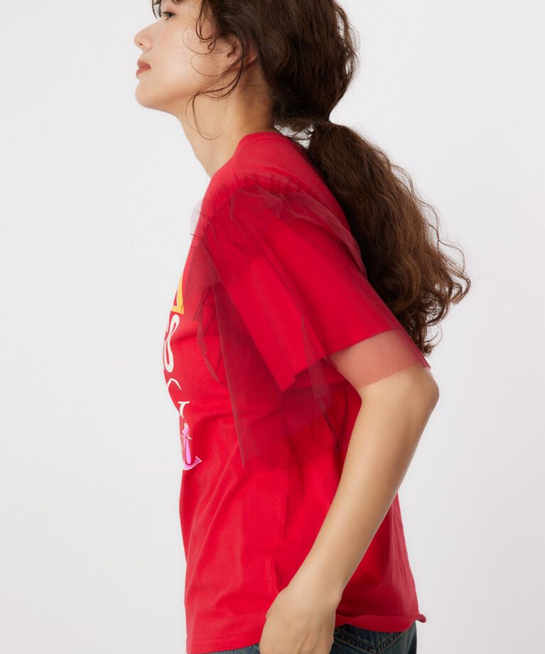 RODEO CROWNS「ONE DAY 袖チュールトップス」|Tシャツ・カットソー|