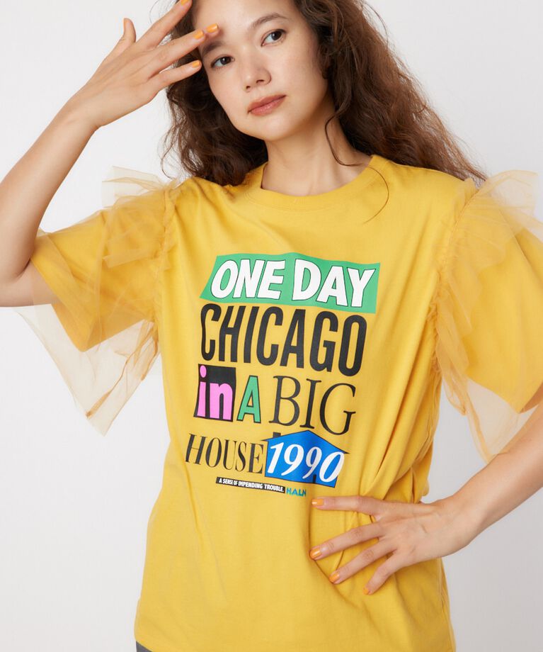RODEO CROWNS「ONE DAY 袖チュールトップス」|Tシャツ・カットソー|