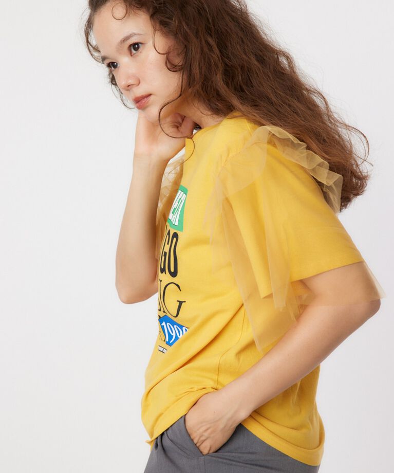 RODEO CROWNS「ONE DAY 袖チュールトップス」|Tシャツ・カットソー|