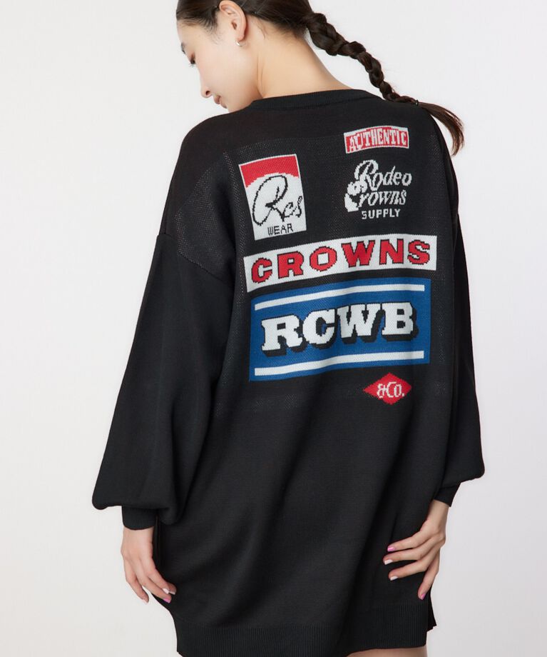 RODEO CROWNS「SIGNS ダブルジャガードニットワンピース」|ワンピース|BLK