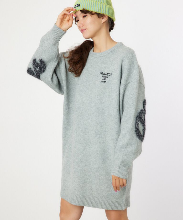 RODEO CROWNS「ラメシャギーロゴニットワンピース」|ワンピース|L/T.GRY1