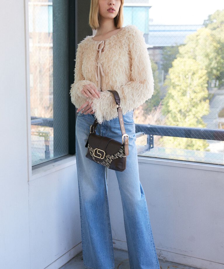 SLY「2WAY SHEER FEATHER トップス」|シャツ・ブラウス|