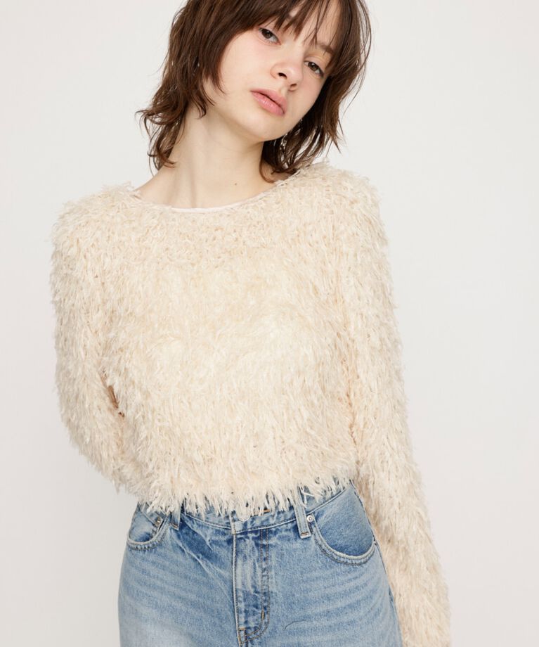 SLY「2WAY SHEER FEATHER トップス」|シャツ・ブラウス|