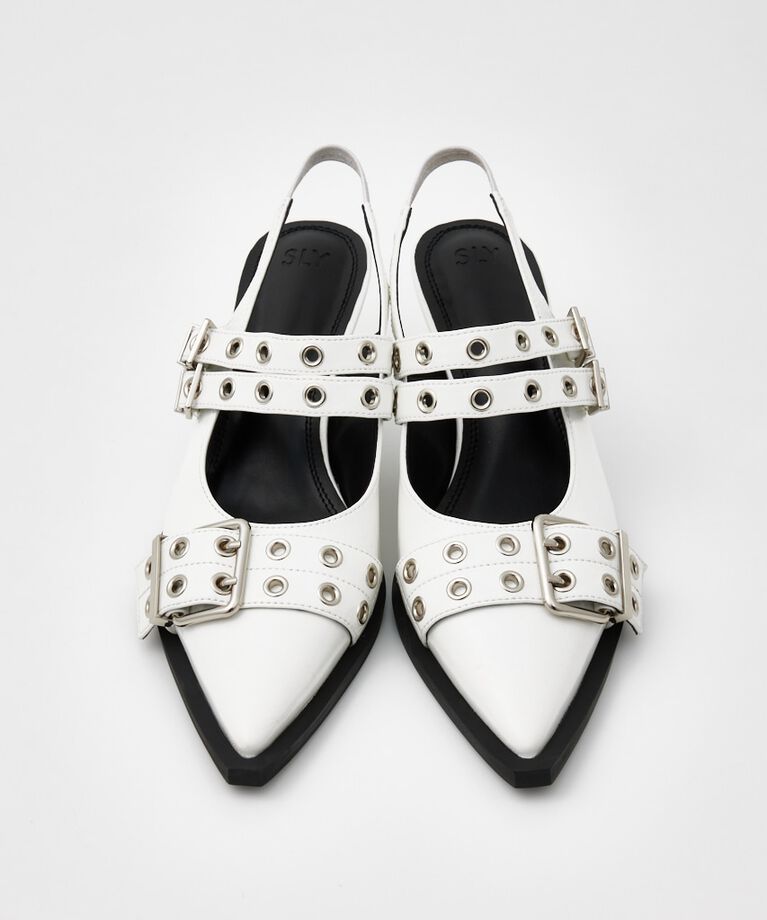 SLY「POINTED TOE BELTED サンダル」|サンダル|
