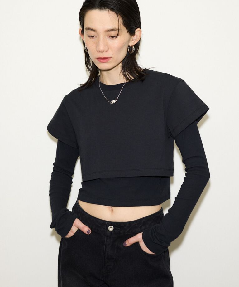SLY「2P LAYERED トップス」|Tシャツ・カットソー|BLK