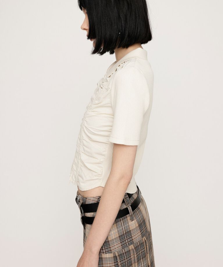 SLY「FRONT GATHER ZIP トップス」|Tシャツ・カットソー|