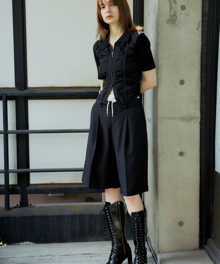SLY「FRONT GATHER ZIP トップス」|Tシャツ・カットソー|