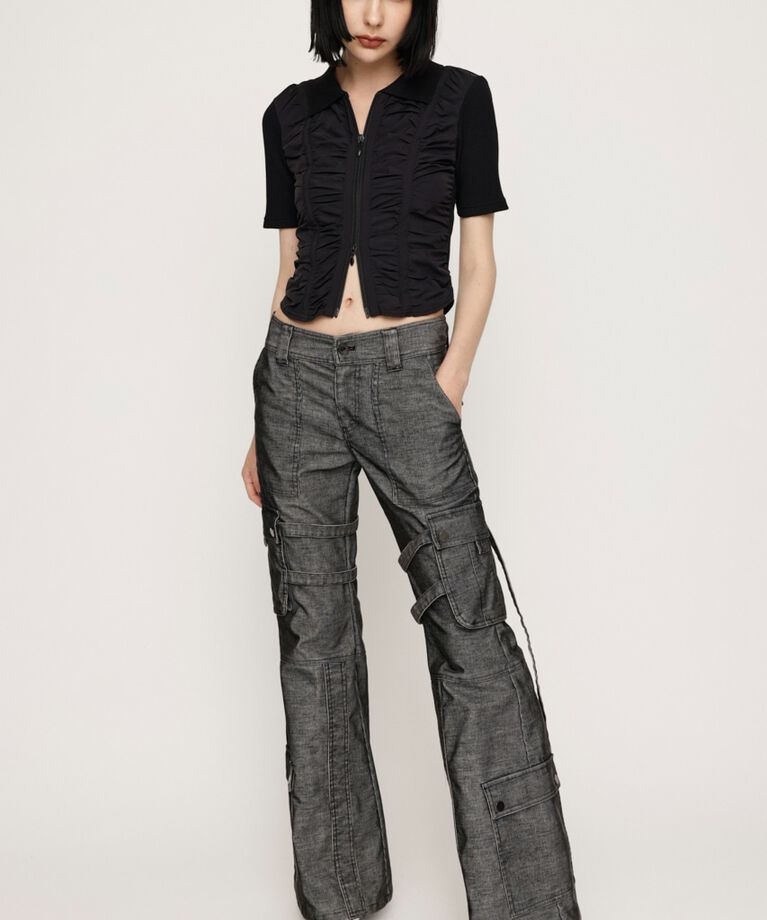 SLY「FRONT GATHER ZIP トップス」|Tシャツ・カットソー|