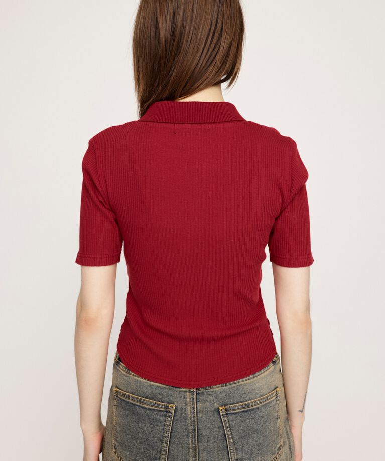 SLY「FRONT GATHER ZIP トップス」|Tシャツ・カットソー|