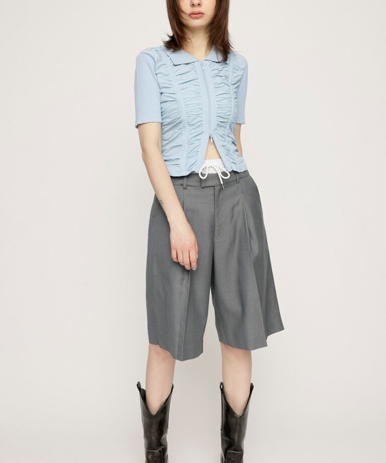 SLY「FRONT GATHER ZIP トップス」|Tシャツ・カットソー|