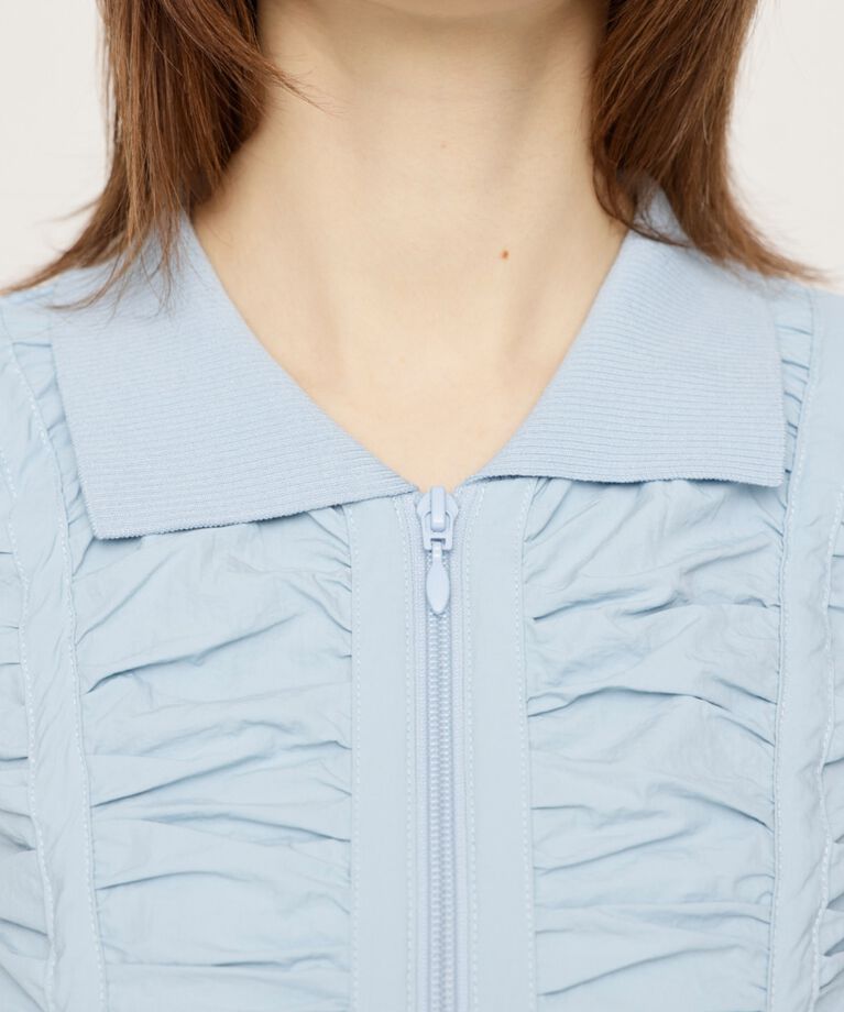 SLY「FRONT GATHER ZIP トップス」|Tシャツ・カットソー|