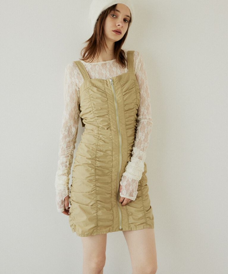 SLY「NYLON GATHER CAMI ショートワンピース」|ワンピース|