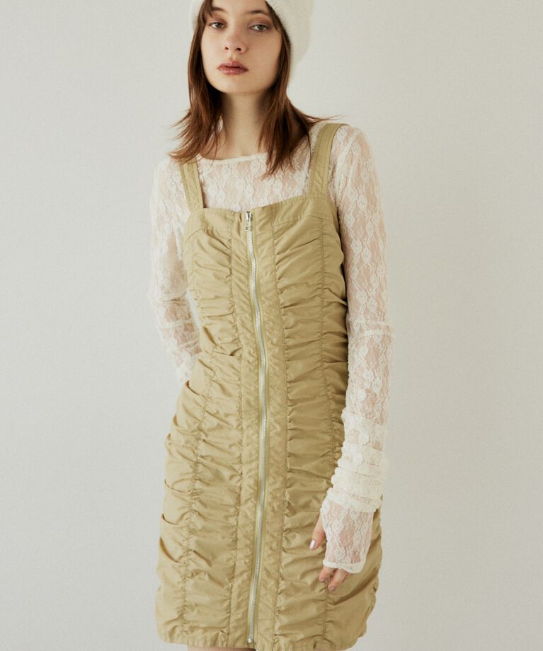 SLY「NYLON GATHER CAMI ショートワンピース」|ワンピース|