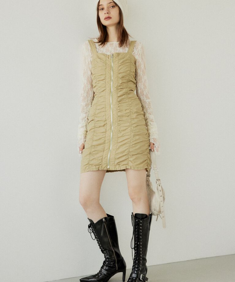 SLY「NYLON GATHER CAMI ショートワンピース」|ワンピース|