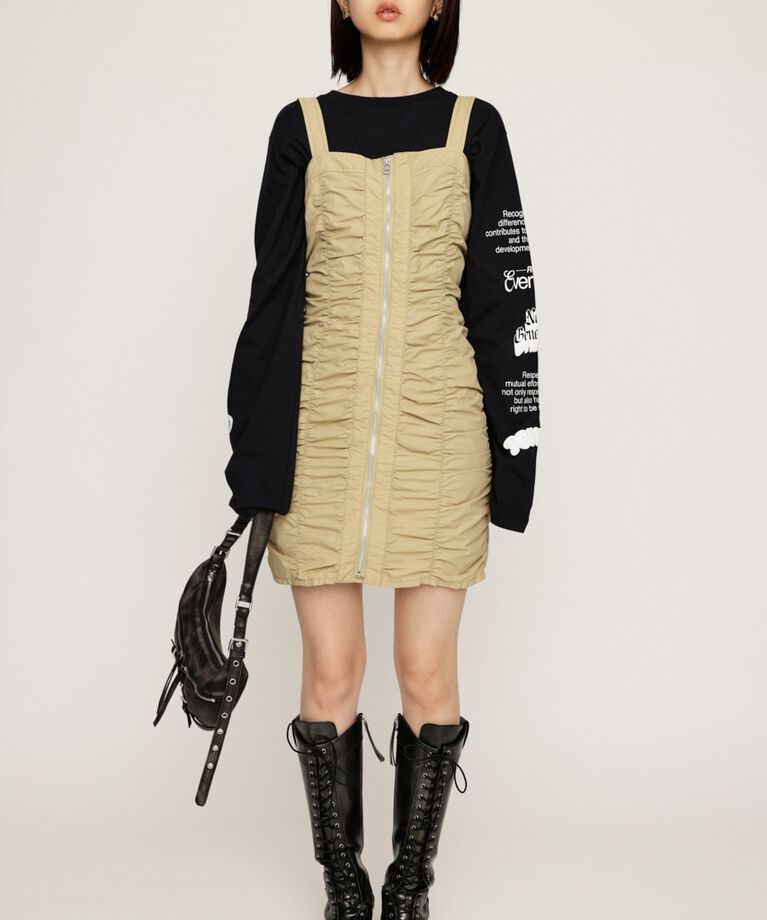 SLY「NYLON GATHER CAMI ショートワンピース」|ワンピース|