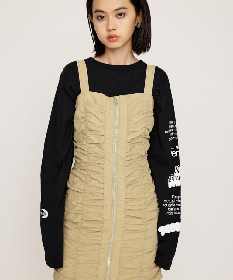 SLY「NYLON GATHER CAMI ショートワンピース」|ワンピース|