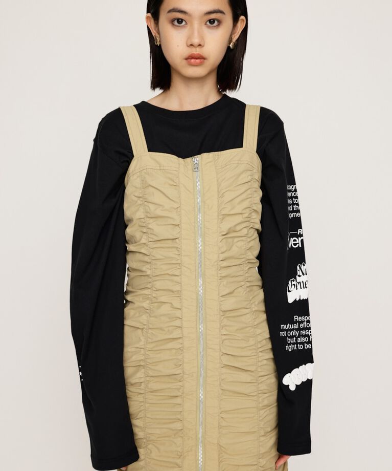 SLY「NYLON GATHER CAMI ショートワンピース」|ワンピース|