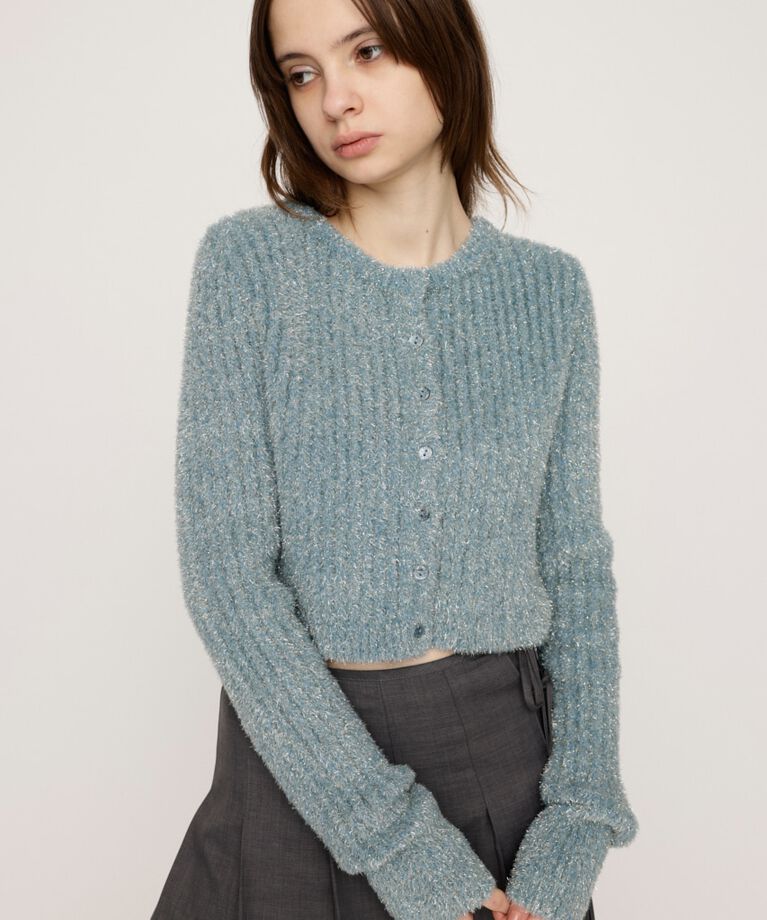SLY「GLITTER KNIT 2WAY カーディガン」|カーディガン|L/BLU1
