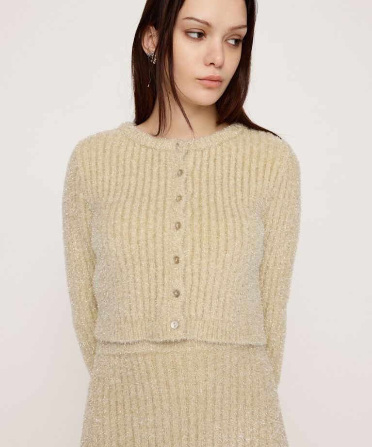 SLY「GLITTER KNIT 2WAY カーディガン」|カーディガン|