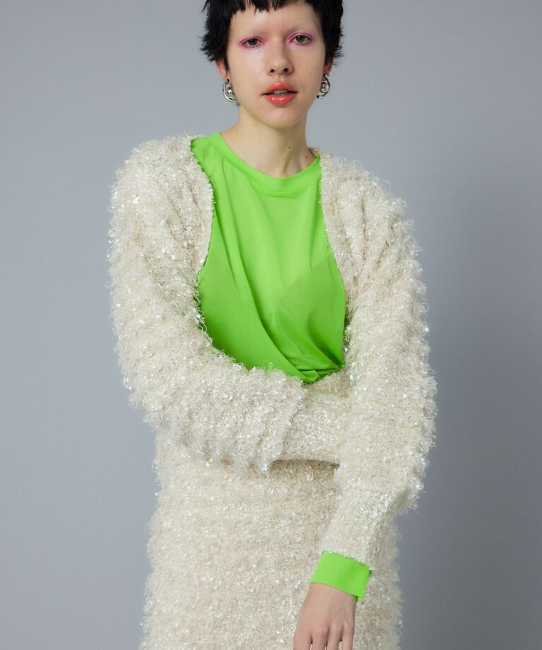 HeRIN.CYE「Loop yarn bolero」|カーディガン|O/WHT1