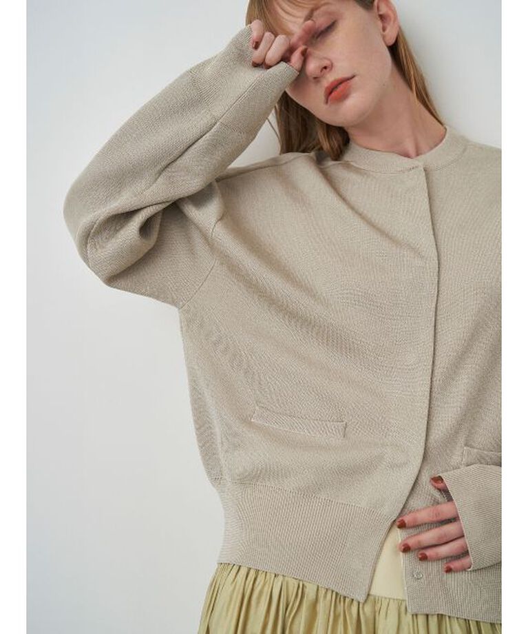 ELENDEEK「METAL YARN KN BLOUSON」|ブルゾン・スタジャン|ベージュ