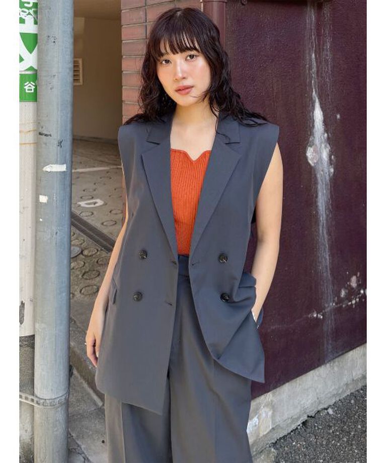 MURUA「バックベルトテーラードジレ【セット販売対象】」|ベスト・ジレ|