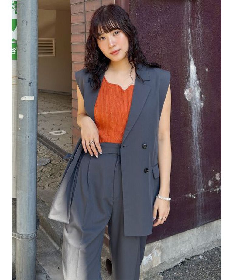 MURUA「バックベルトテーラードジレ【セット販売対象】」|ベスト・ジレ|