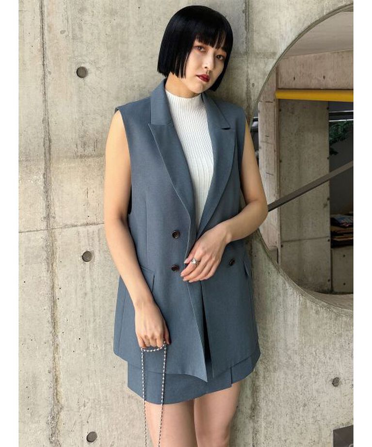 MURUA「バックベルトテーラードジレ【セット販売対象】」|ベスト・ジレ|