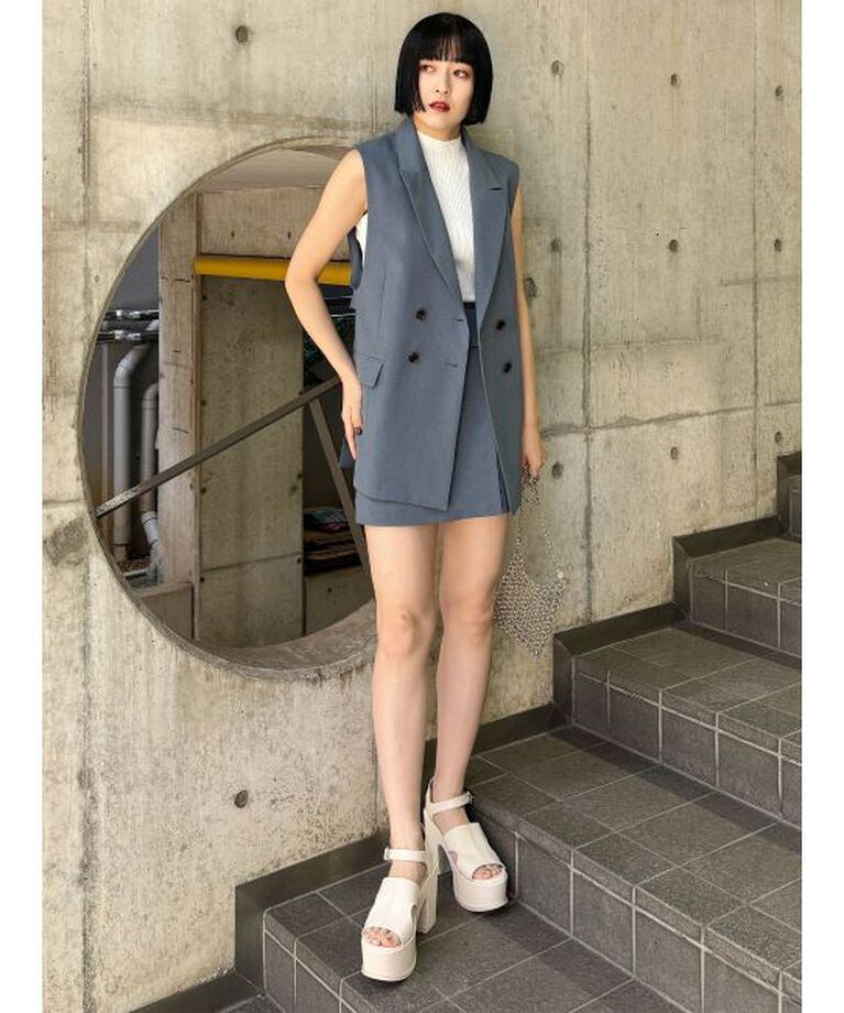 MURUA「バックベルトテーラードジレ【セット販売対象】」|ベスト・ジレ|