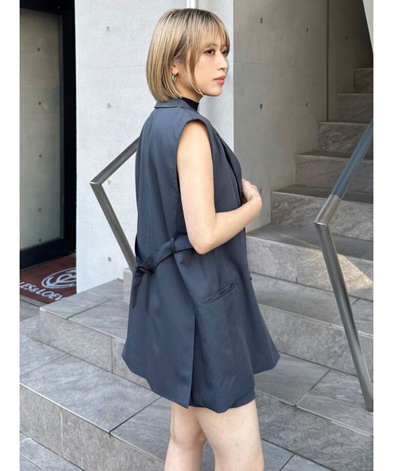 MURUA「バックベルトテーラードジレ【セット販売対象】」|ベスト・ジレ|