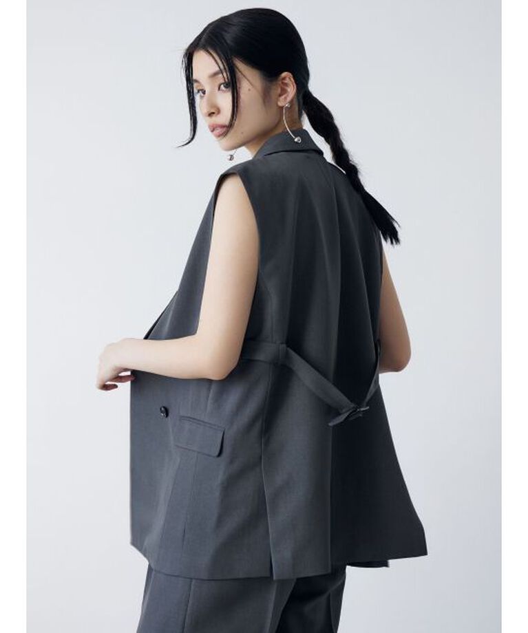 MURUA「バックベルトテーラードジレ【セット販売対象】」|ベスト・ジレ|