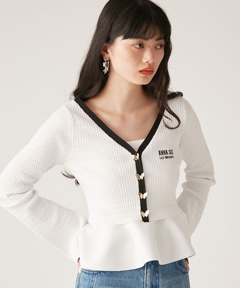 LILY BROWN「【WEB限定カラー】【LILY BROWN × ANNA SUI】バタフライカーディガン」|カーディガン|