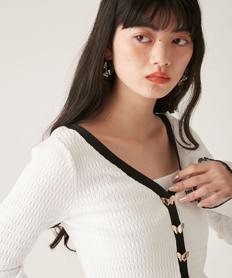 LILY BROWN「【WEB限定カラー】【LILY BROWN × ANNA SUI】バタフライカーディガン」|カーディガン|