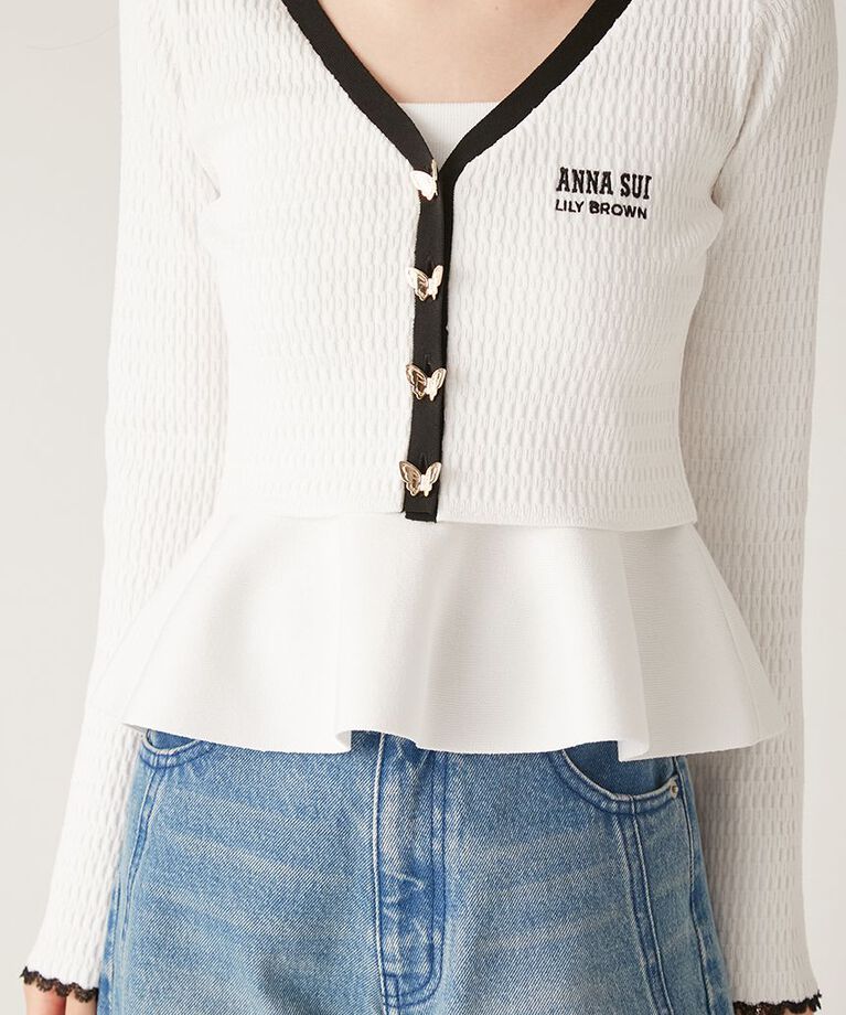 LILY BROWN「【WEB限定カラー】【LILY BROWN × ANNA SUI】バタフライカーディガン」|カーディガン|