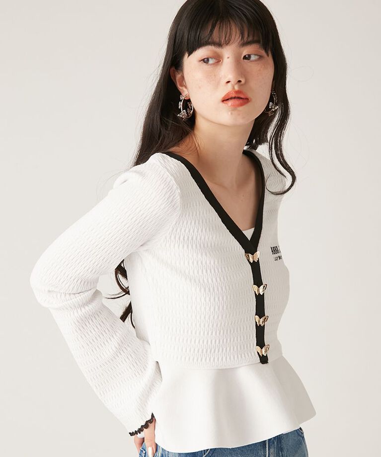 LILY BROWN「【WEB限定カラー】【LILY BROWN × ANNA SUI】バタフライカーディガン」|カーディガン|