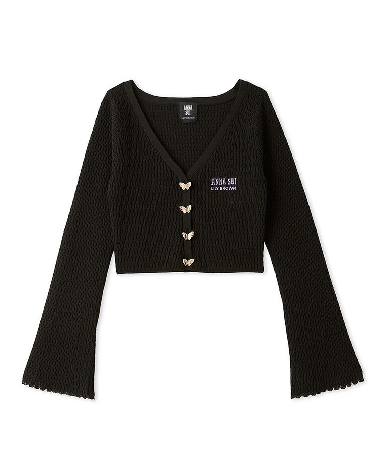 LILY BROWN「【WEB限定カラー】【LILY BROWN × ANNA SUI】バタフライカーディガン」|カーディガン|BLK