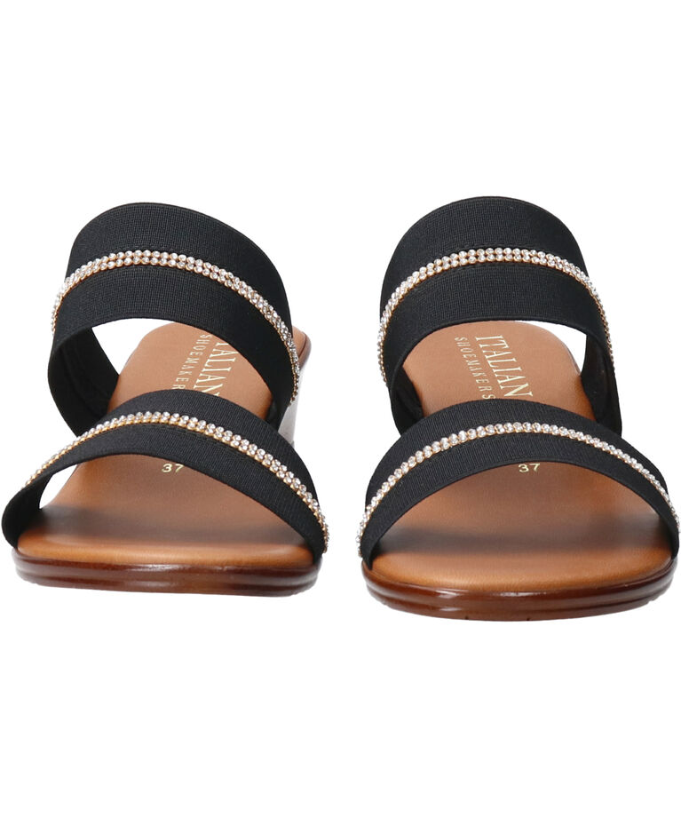 IMPORT SELECT「【ITALIAN SHOEMAKERS】ラインストーン2本ベルトミュールサンダル」|サンダル|